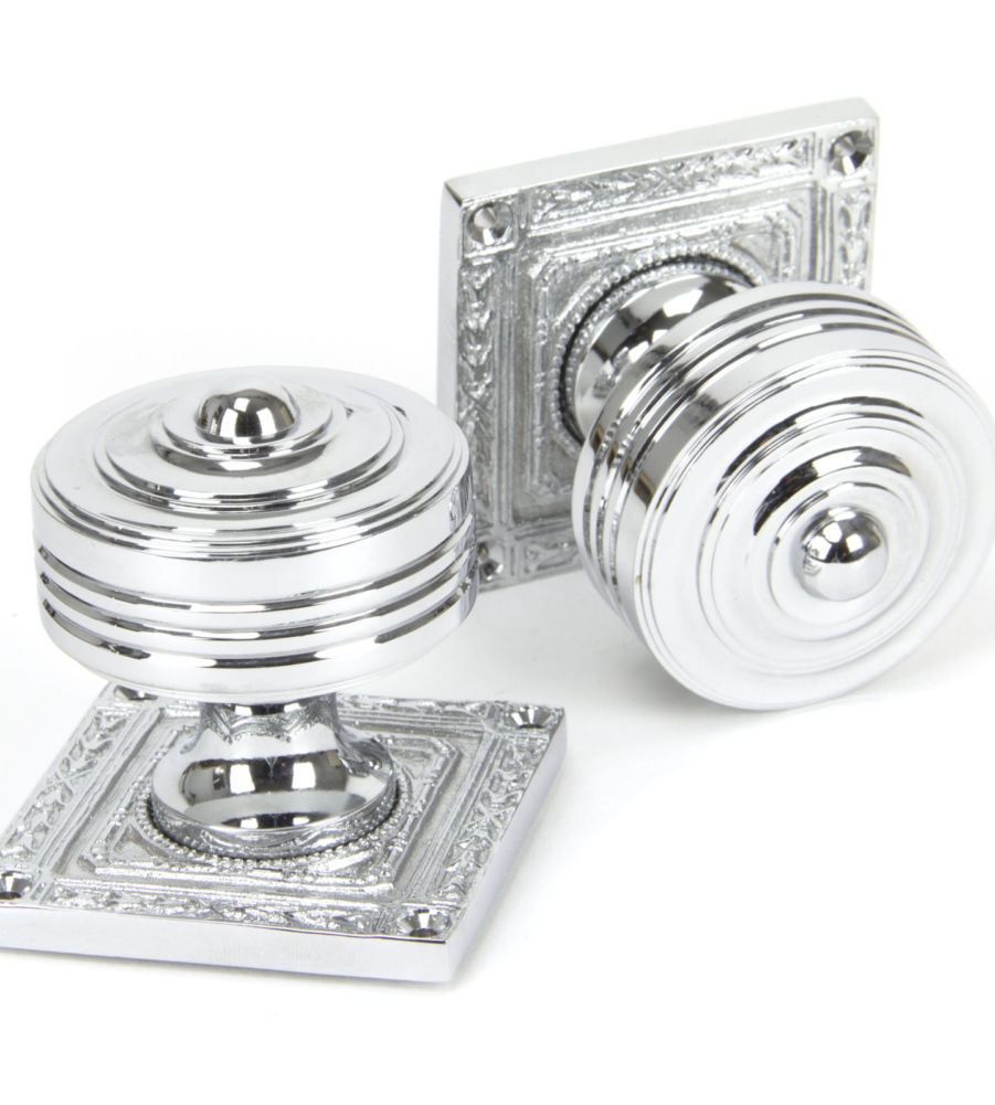 Polished Chrome Tewkesbury Square Mortice Knob Set