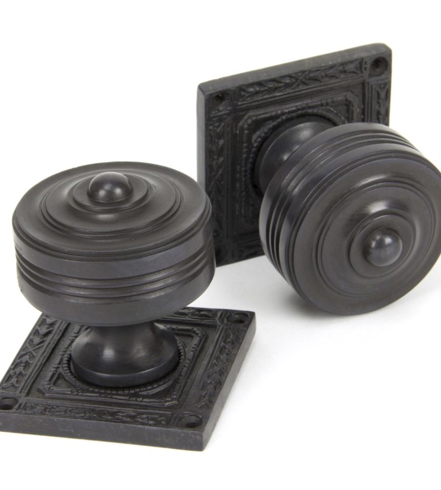 Aged Bronze Tewkesbury Square Mortice Knob Set