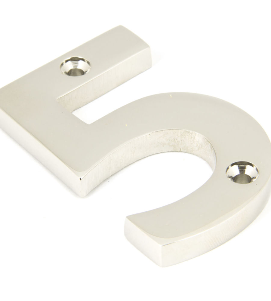 Polished Nickel Numeral No '5'