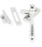 Polished Chrome Reeded Fastener - Locking