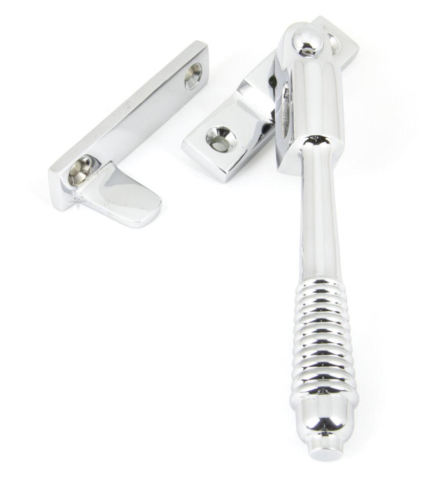 Polished Chrome Night Vent Reeded Fastener - Locking