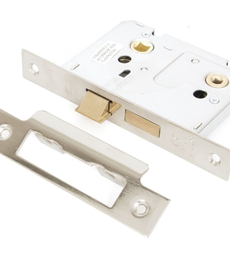 From The Anvil Nickel Plated 3" Standard Bathroom Mortice Lock