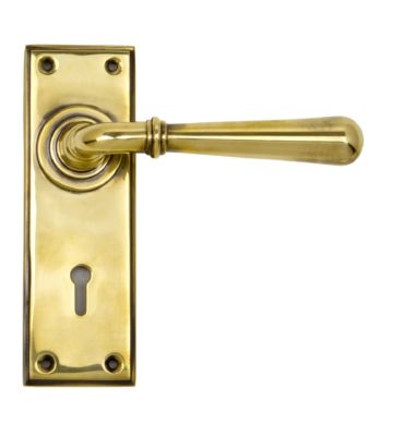 From The Anvil Aged Brass Newbury Lever Lock Set