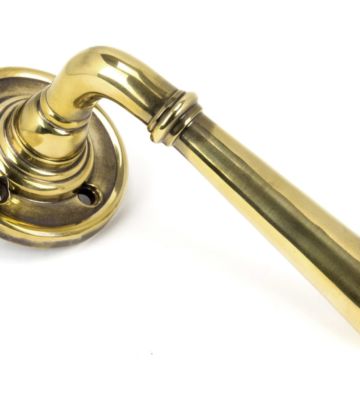 From The Anvil Aged Brass Newbury Lever on Rose