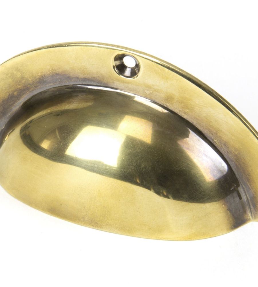 Aged Brass 4" Plain Drawer Pull