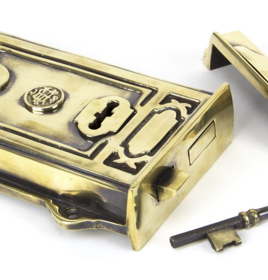 Aged Brass Davenport Rim Lock