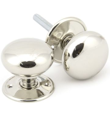 From The Anvil Polished Nickel 57mm Mushroom Mortice/Rim Knob Set