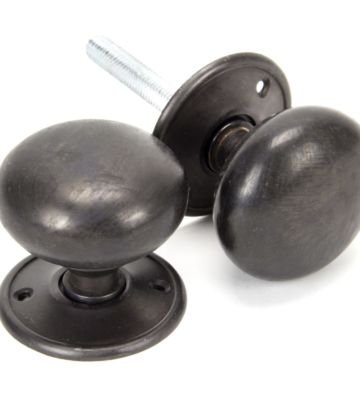 From The Anvil Aged Bronze 57mm Mushroom Mortice/Rim Knob Set