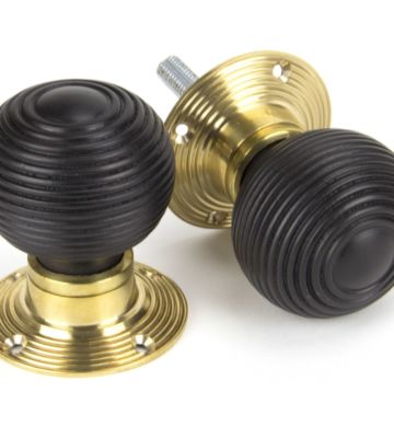 From The Anvil Ebony and PB Cottage Mortice/Rim Knob Set – Small