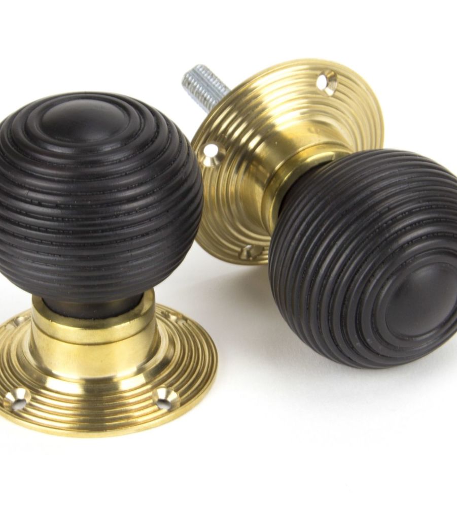 Ebony and PB Cottage Mortice/Rim Knob Set - Small