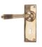 Polished Bronze Reeded Lever Lock Set