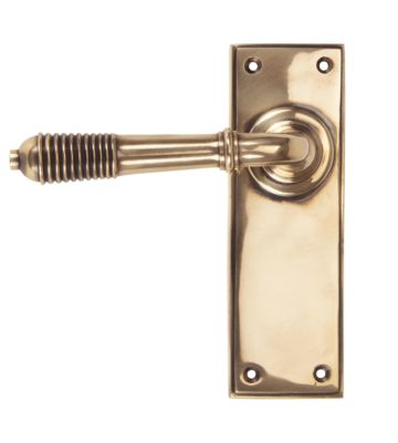 From The Anvil Polished Bronze Reeded Lever Latch Set