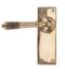 Polished Bronze Reeded Lever Latch Set