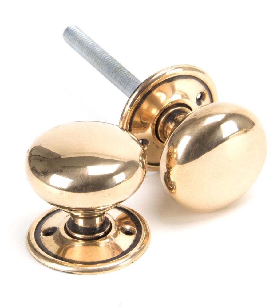 Polished Bronze Mushroom Mortice/Rim Knob Set