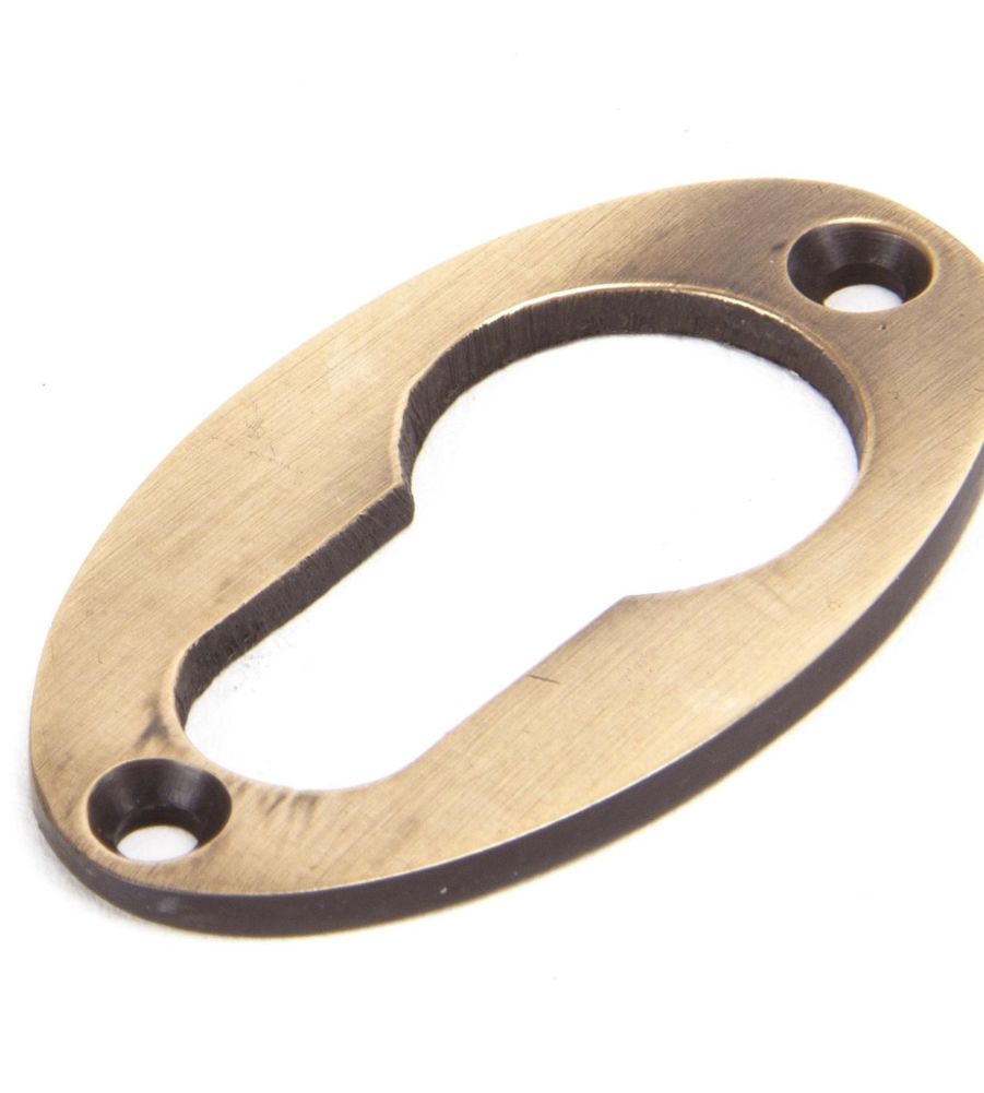 Polished Bronze Oval Euro Escutcheon