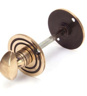 From The Anvil Polished Bronze Round Bathroom Thumbturn