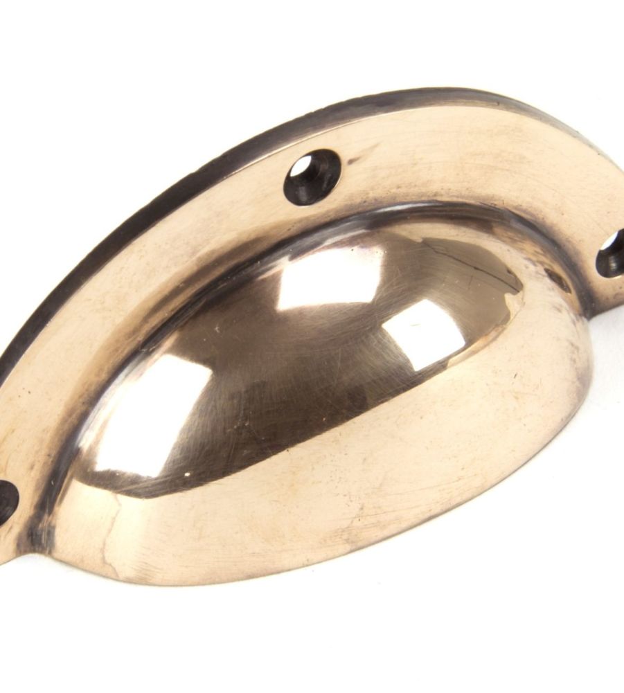 Polished Bronze 4" Plain Drawer Pull