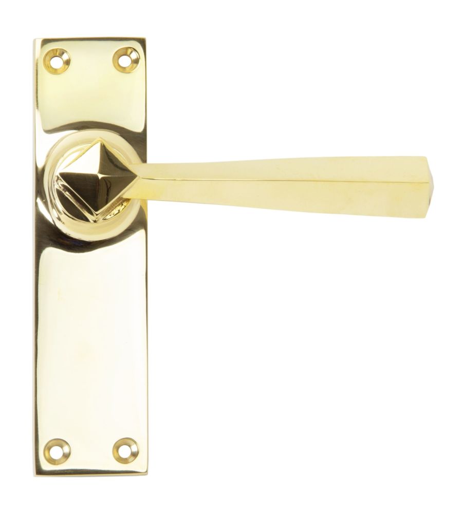 Polished Brass Straight Lever Latch Set