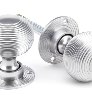 From The Anvil Satin Chrome Heavy Beehive Mortice/Rim Knob Set