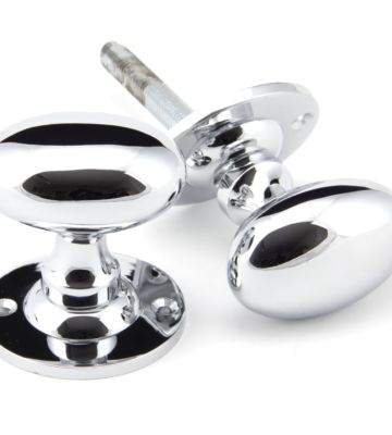 From The Anvil Polished Chrome Oval Mortice/Rim Knob Set