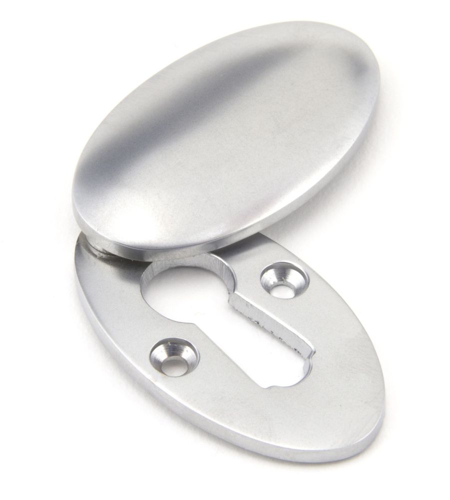 Satin Chrome Oval Escutcheon & Cover