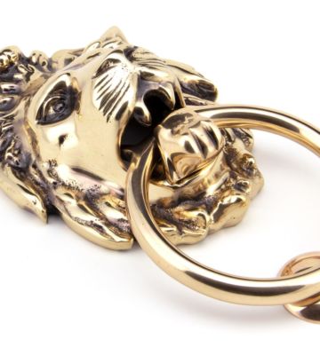 From The Anvil Polished Bronze Lion Head Knocker
