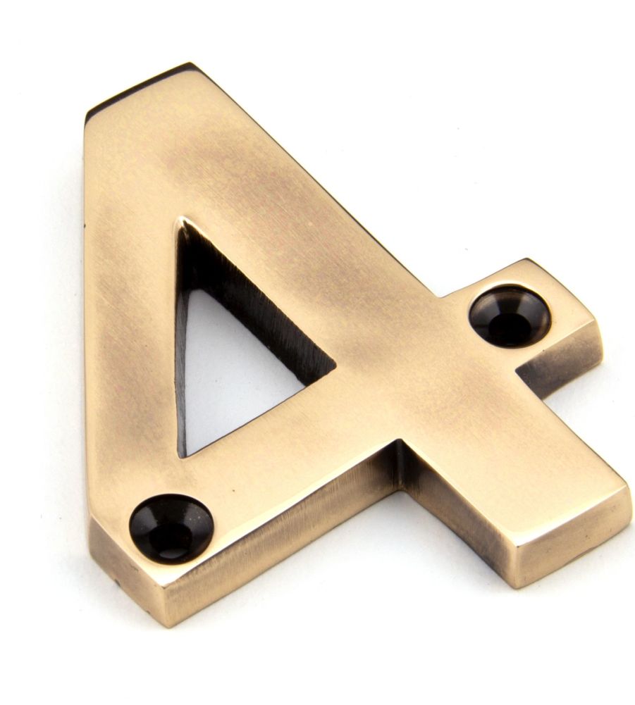 Polished Bronze Numeral 4
