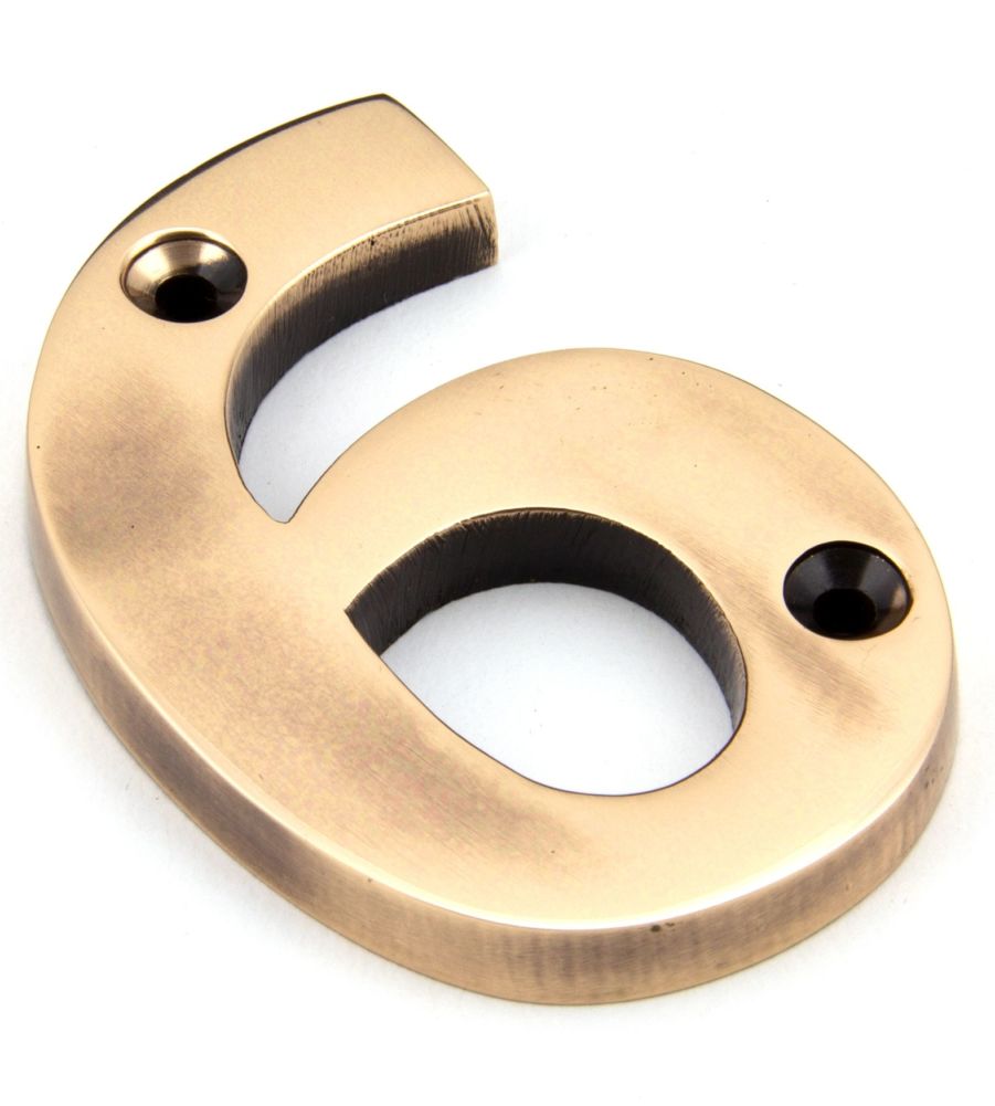 Polished Bronze Numeral 6