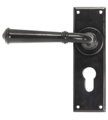 From The Anvil Black Regency Lever Euro Lock Set