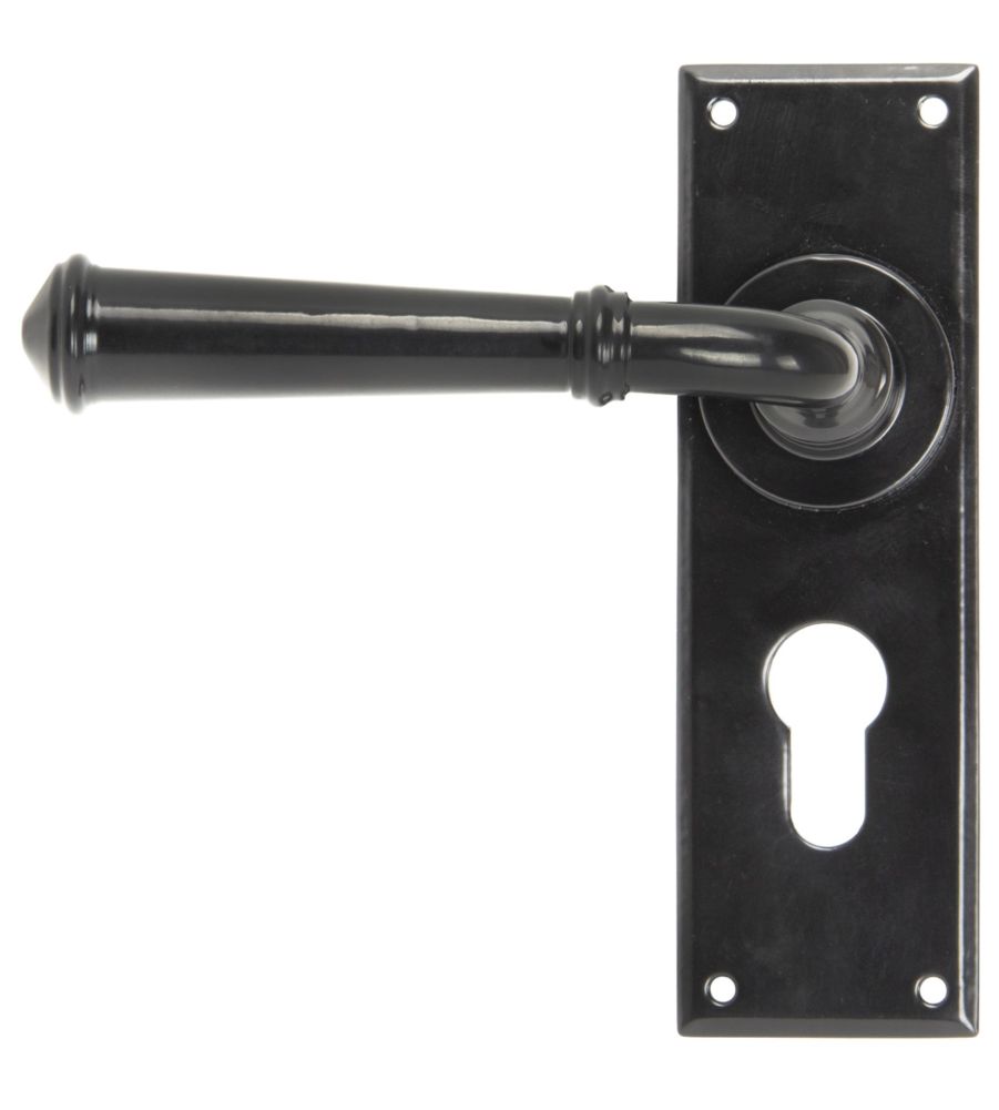 Black Regency Lever Euro Lock Set