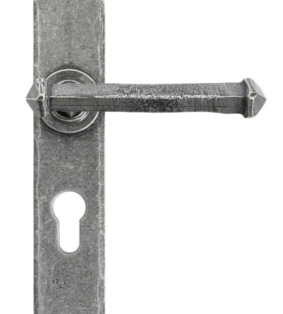 Pewter Tudor Lever Euro Lock Set