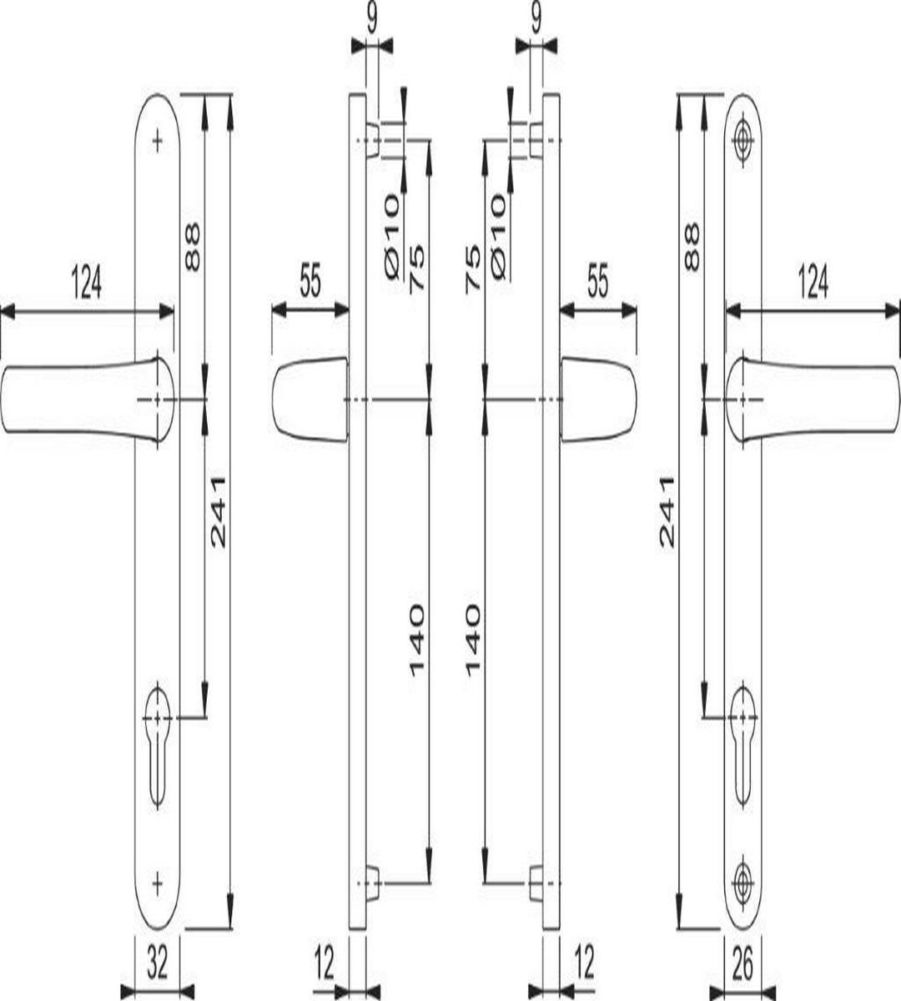 Hoppe Tokyo 1710RH/3633N/3623N F1 Silver Lever Door Handle 92mm PZ, 215mm Centres - Image 2
