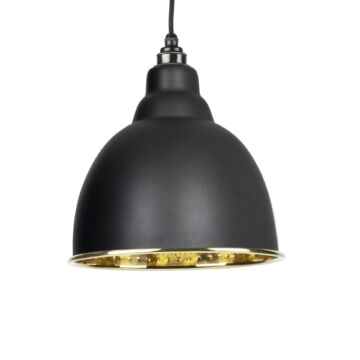 From The Anvil Black & Hammered Brass Brindley Pendant