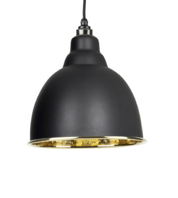 From The Anvil Black & Hammered Brass Brindley Pendant