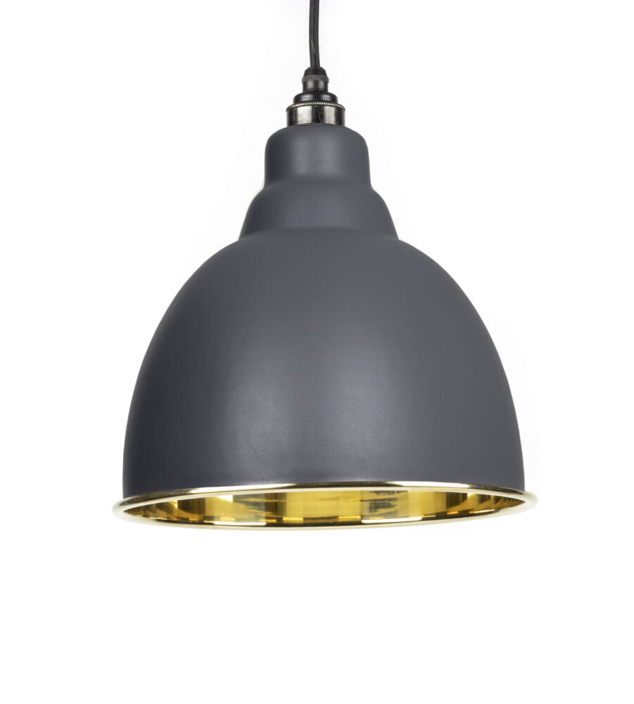 From The Anvil Dark Grey & Smooth Brass Brindley Pendant