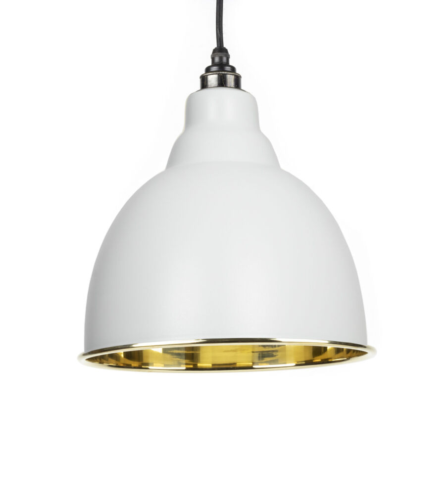 From The Anvil Light Grey & Smooth Brass Brindley Pendant