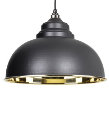 From The Anvil Black & Smooth Brass Harborne Pendant