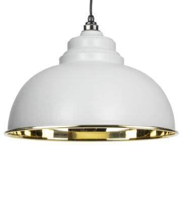 From The Anvil Light Grey & Smooth Brass Harborne Pendant