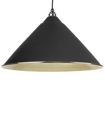 From The Anvil Black & Hammered Brass Hockley Pendant