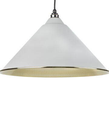 From The Anvil Light Grey & Hammered Brass Hockley Pendant