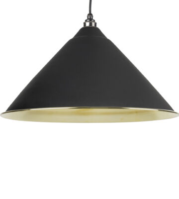 From The Anvil Black & Smooth Brass Hockley Pendant