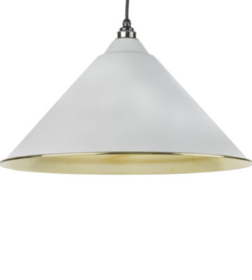 From The Anvil Light Grey & Smooth Brass Hockley Pendant