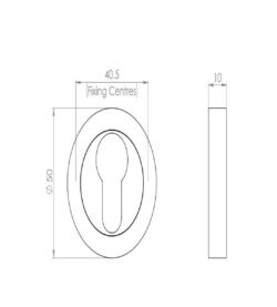 Carlisle Brass AA1 Escutcheon Polished Brass - Euro Profile On Concealed Fix Round Rose 50mm - Image 2