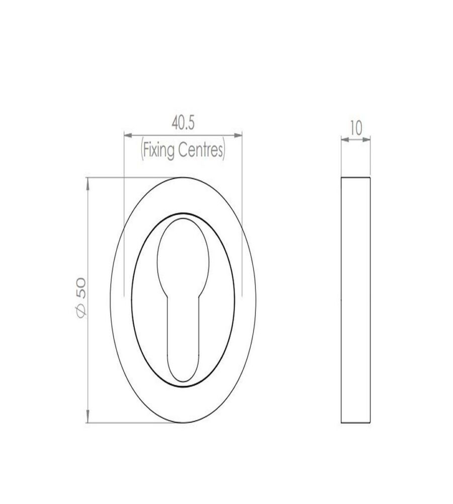 Carlisle Brass AA1SC Escutcheon - Euro Profile On Concealed Fix Round Rose 50mm - Image 2