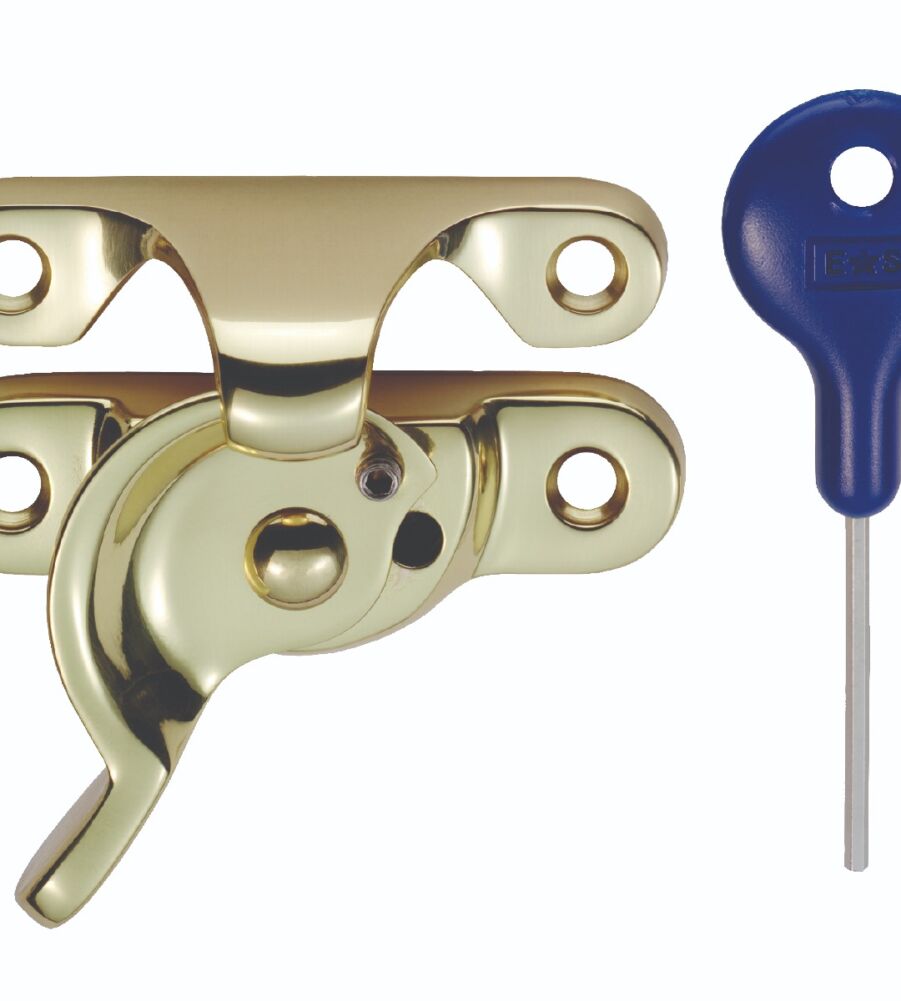 CARLISLE BRASS AA40LCK LOCKING SASH FASTENER (FITCH PATTERN) 64MM X 25MM