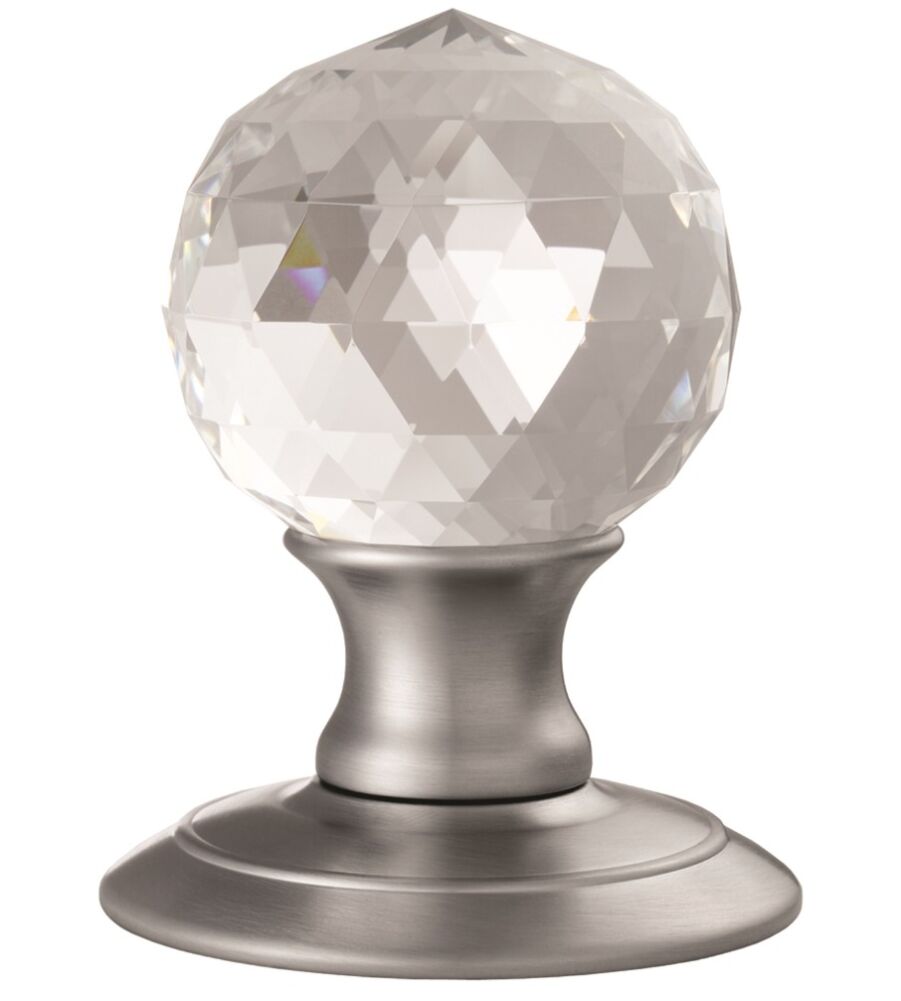 CARLISLE BRASS AC020SC ICE FACETTED CRYSTAL KNOB - PAIR