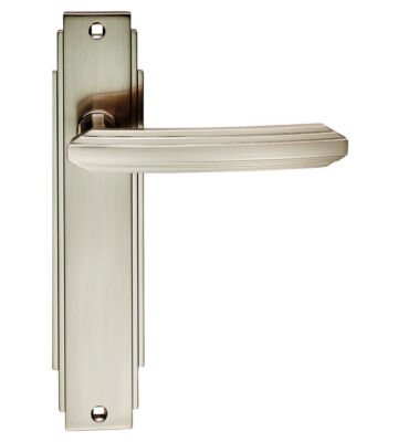 Carlisle Brass ADR012SN Art Deco Lever On Backplate – Latch 205 X 45mm – Pair