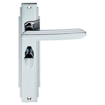 CARLISLE BRASS ADR013CP ART DECO LEVER ON BACKPLATE - BATHROOM 57MM C/C  205 X 45MM - PAIR