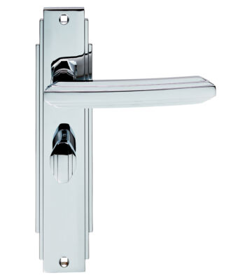 Carlisle Brass ADR013CP Art Deco Lever On Backplate – Bathroom 57mm C/C 205 X 45mm – Pair