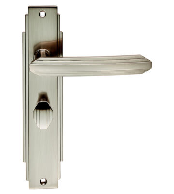 Carlisle Brass ADR013SN Art Deco Lever On Backplate – Bathroom 57mm C/C 205 X 45mm – Pair